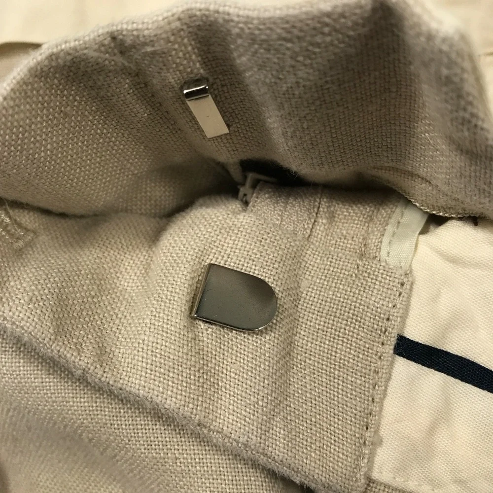 Brooks Brothers 100% Irish Linen Pants 36x30 Men Beige Lightweight Chino Pleated